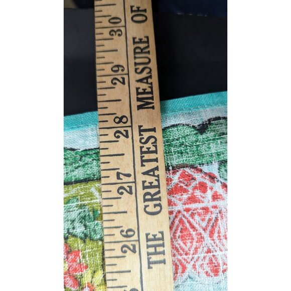 vtg Linen Tea Towel Antique Glass Pattern Jars Vases Flowers  Parisian Print - Picture 5 of 6